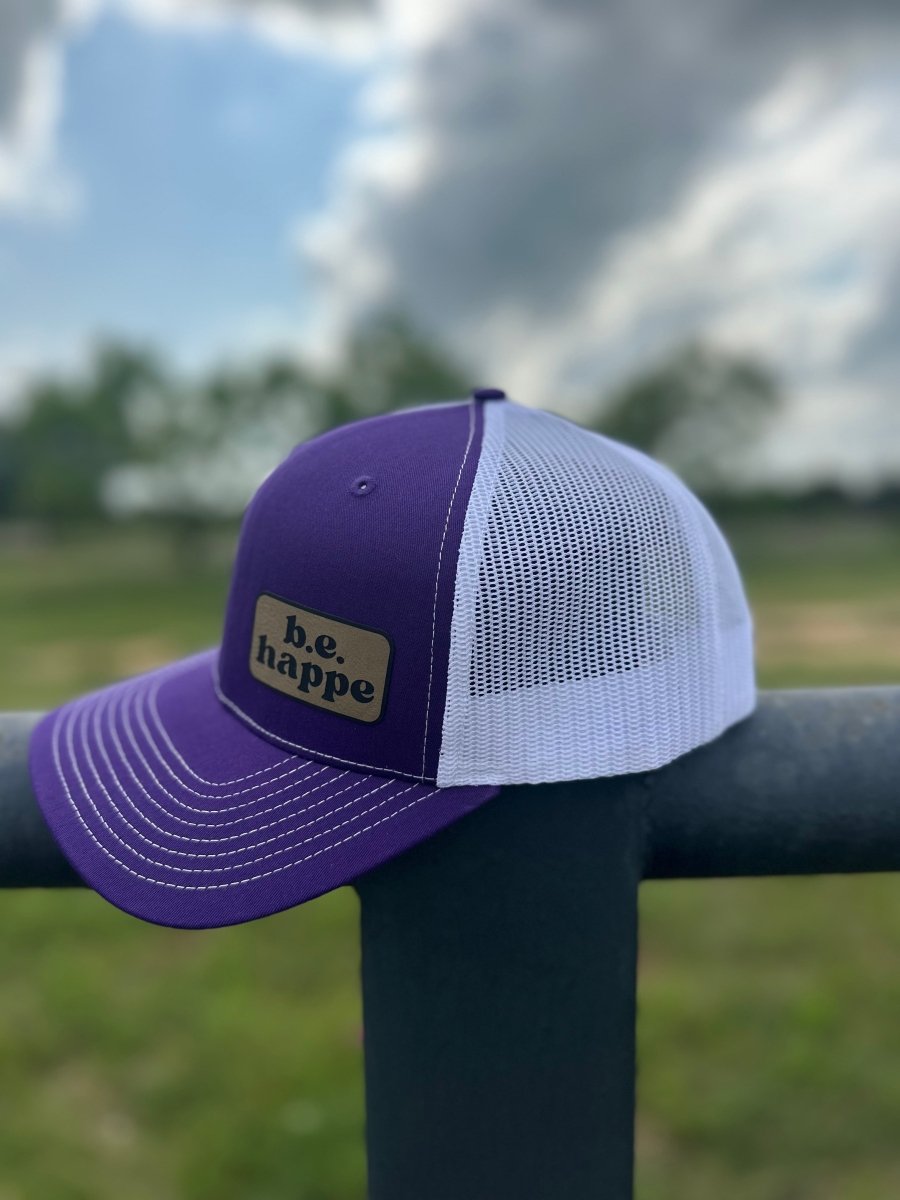 Trucker Snapback Cap | Purple + White - b.e.happe