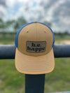 Trucker Snapback Cap | Royal Blue + Gold - b.e.happe