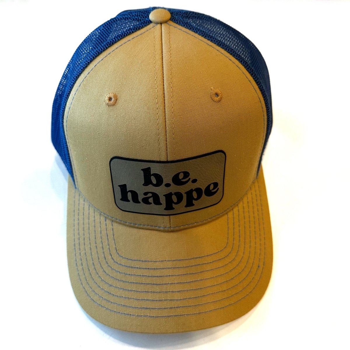 Trucker Snapback Cap | Royal Blue + Gold - b.e.happe