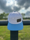 Trucker Snapback Cap | White + Blue - b.e.happe