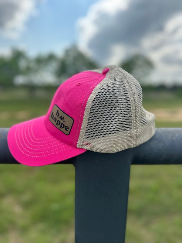 Unstructured Glide Buckle Trucker Baseball Cap | Bright Pink - b.e.happe