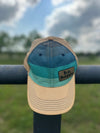 Unstructured Snapback Baseball Cap | Blue Stripe + Mustard - b.e.happe