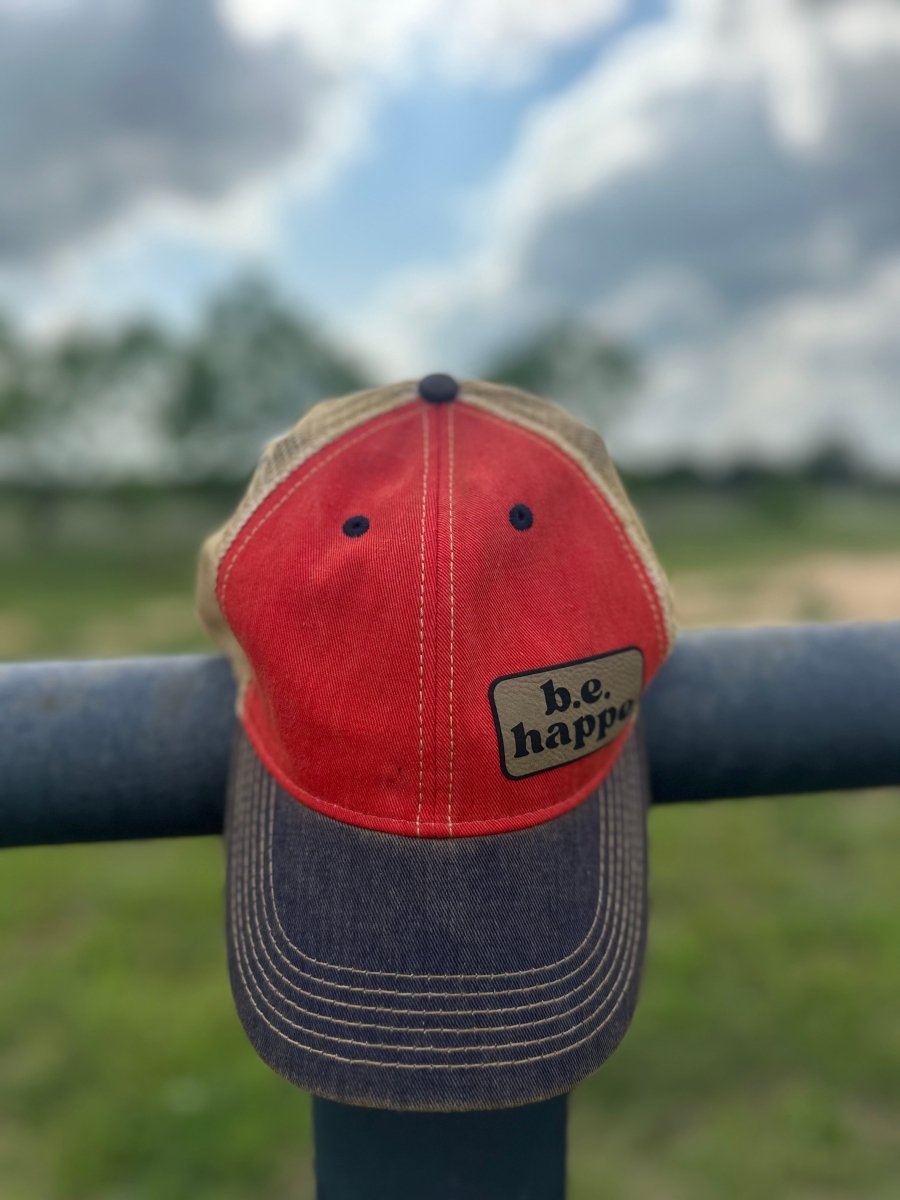 Unstructured Snapback Baseball Cap | Scarlet Red+ Blue - b.e.happe