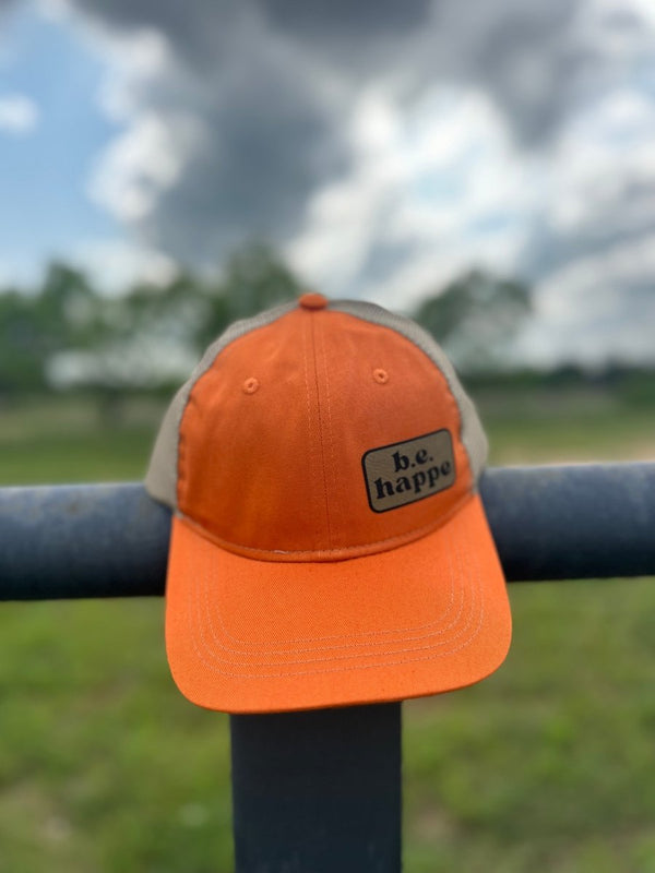 Unstructured Snapback Trucker Baseball Cap | Orange - b.e.happe