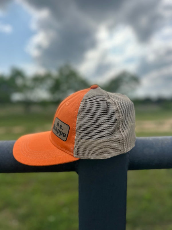 Unstructured Snapback Trucker Baseball Cap | Orange - b.e.happe