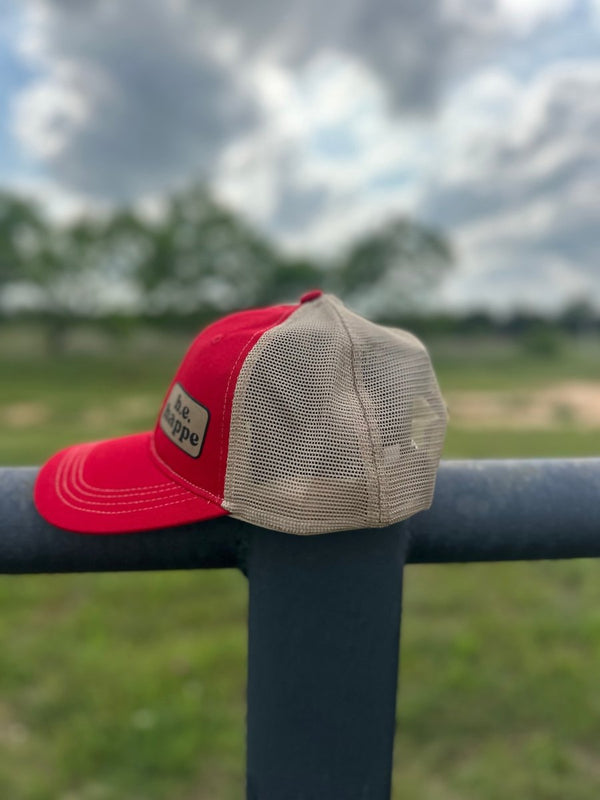 Unstructured Snapback Trucker Baseball Cap | Red - b.e.happe