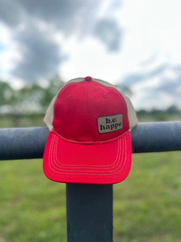 Unstructured Snapback Trucker Baseball Cap | Red - b.e.happe