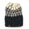 Women's Slouch Hat | Black + Grey Slouchy Beanie - b.e.happe