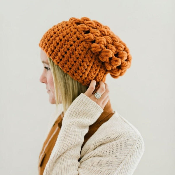Women's Slouch Hat | Butterscotch Slouchy Beanie - b.e.happe