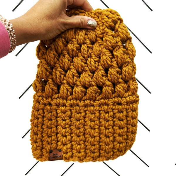 Women's Slouch Hat | Butterscotch Slouchy Beanie - b.e.happe