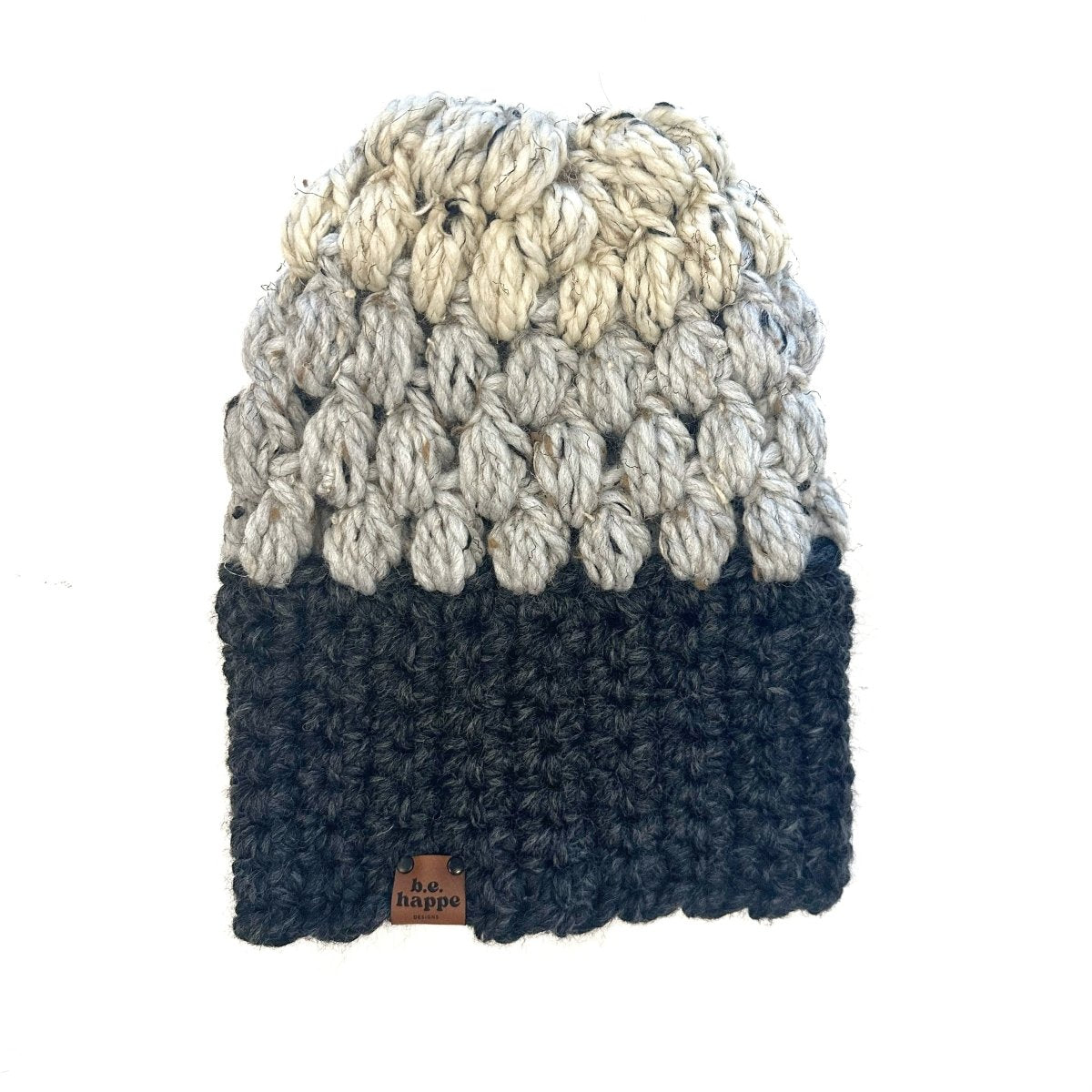 Women's Slouch Hat | Charcoal Gray + Gray + Off White - b.e.happe