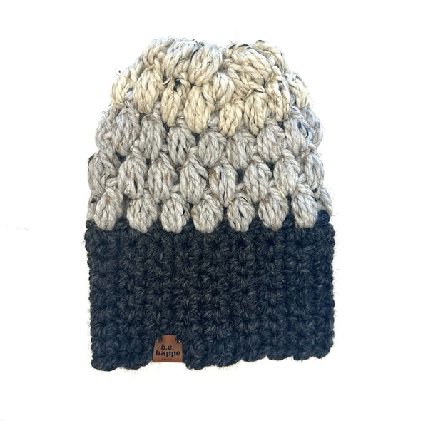 Women's Slouch Hat | Charcoal Gray + Gray + Off White - b.e.happe