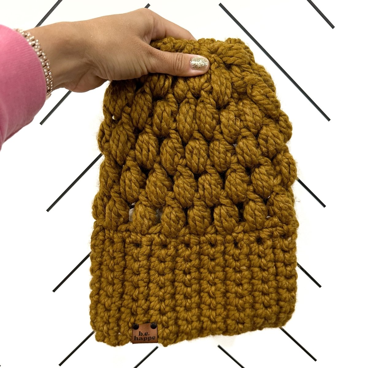 Women's Slouch Hat | Flax Brown Slouchy Beanie - b.e.happe