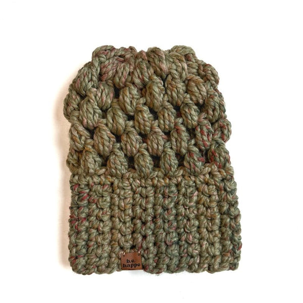 Women's Slouch Hat | Green Variegated Slouchy Beanie - b.e.happe
