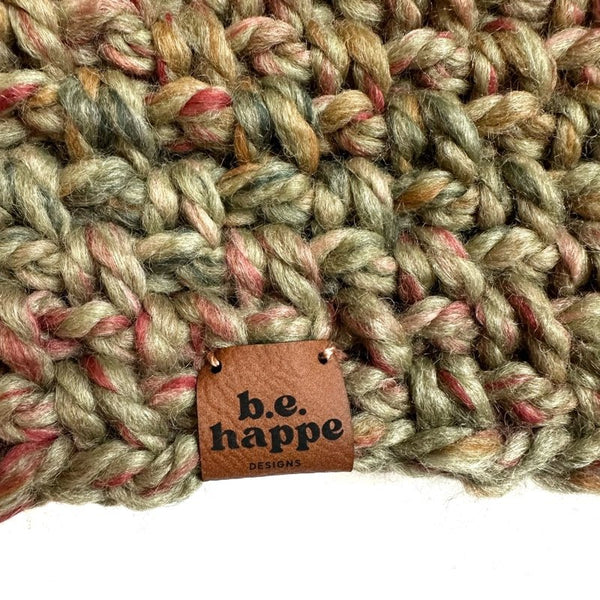 Women's Slouch Hat | Green Variegated Slouchy Beanie - b.e.happe