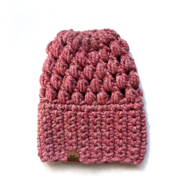 Women's Slouch Hat | Heathered Red Slouchy Beanie - b.e.happe
