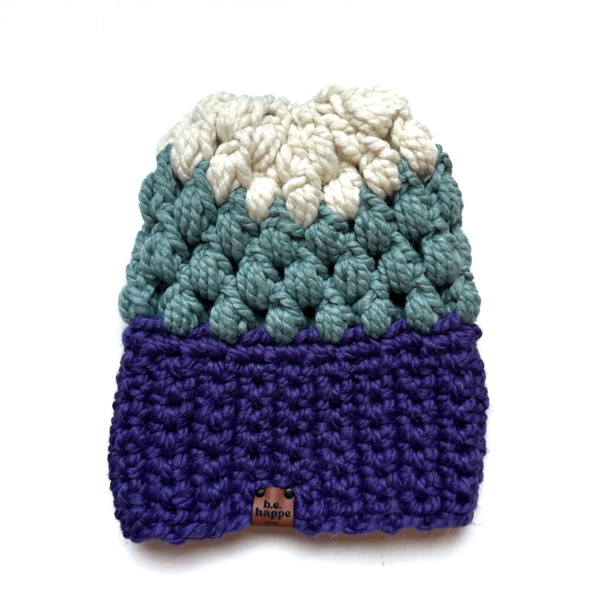 Women's Slouch Hat | Purple + Blue Slouchy Beanie - b.e.happe