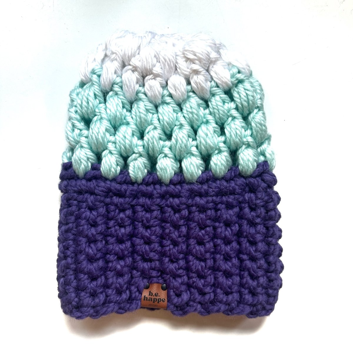 Women's Slouch Hat | Purple + Wool Free Blue Slouchy Beanie - b.e.happe