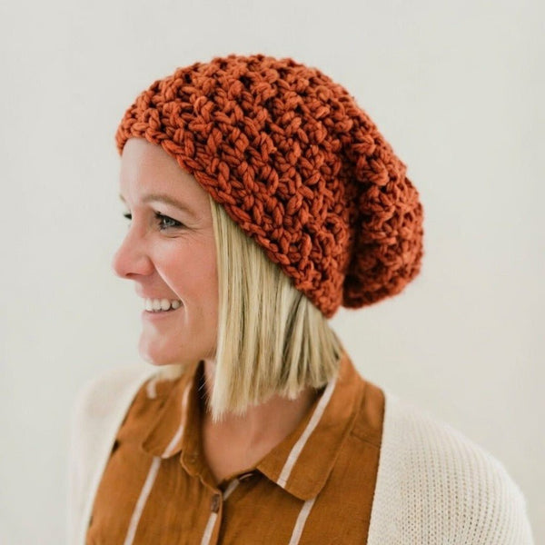 Women's Slouch Hat | Spice Orange Beanie - b.e.happe