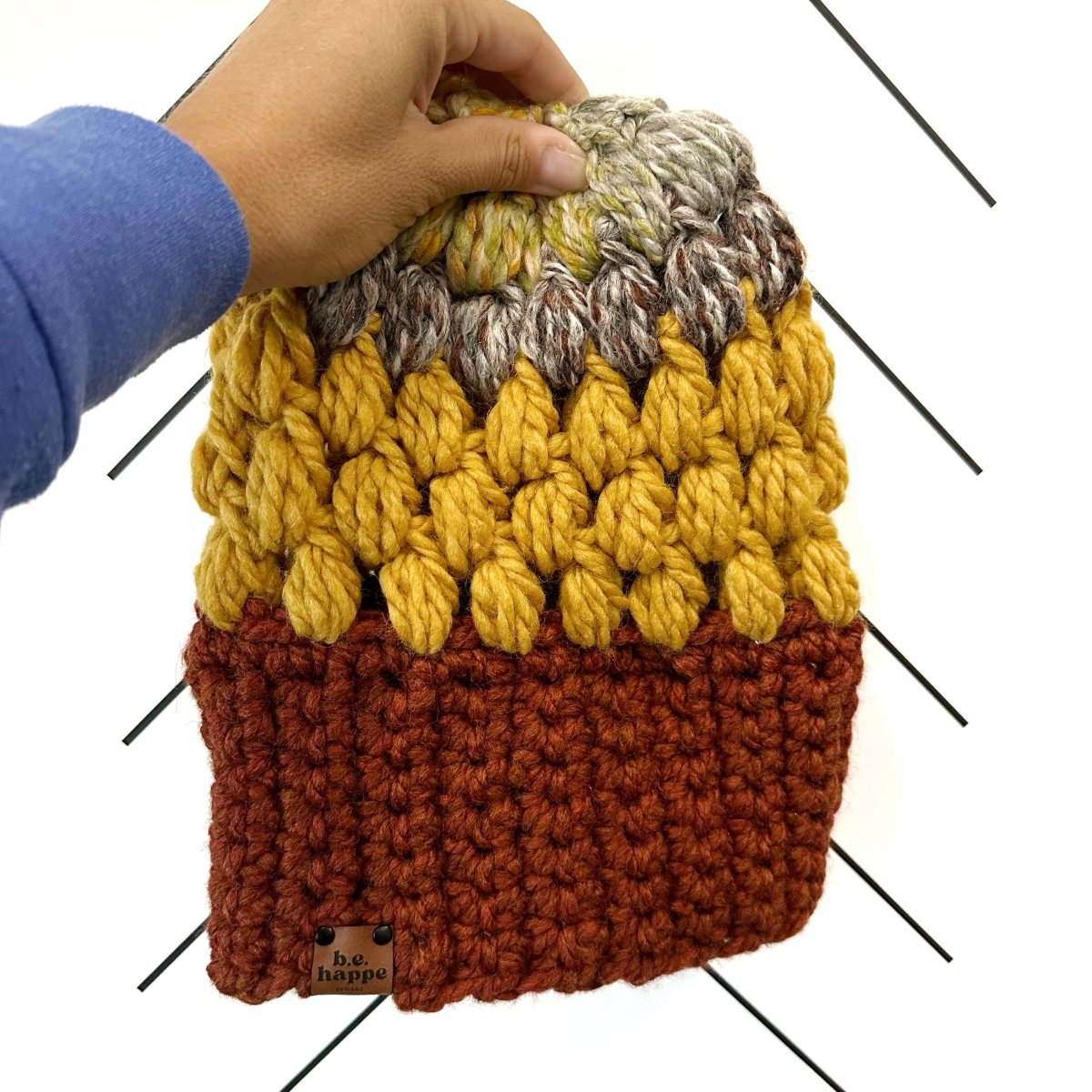 Women's Slouch Hat | Spice + Yellow Slouchy Beanie - b.e.happe