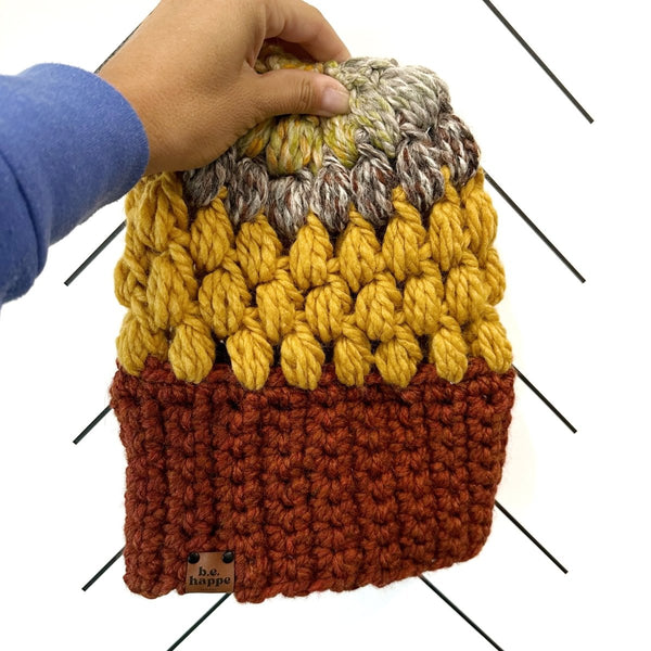 Women's Slouch Hat | Spice + Yellow Slouchy Beanie - b.e.happe