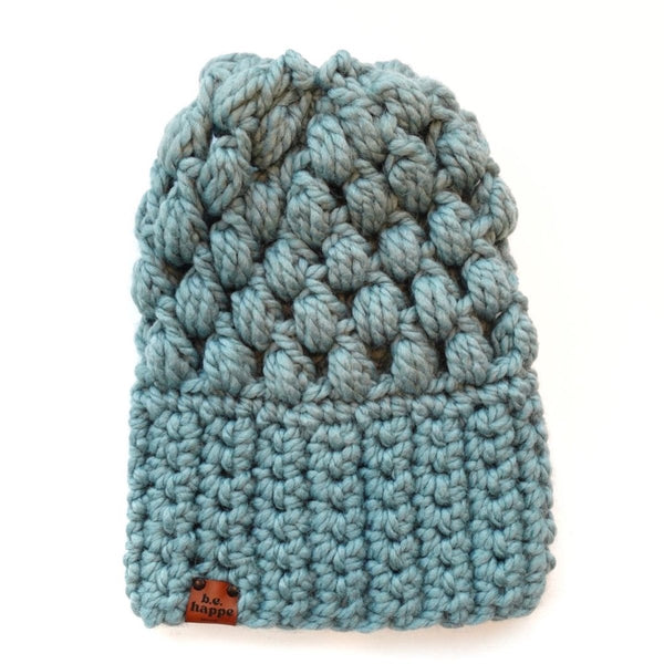 Women's Slouch Hat | Succulent Blue Slouchy Beanie - b.e.happe