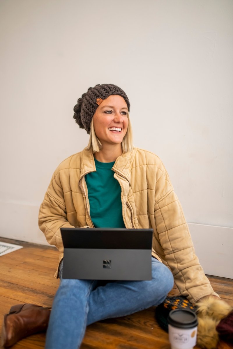 Women's Slouch Hat | Walnut Black Slouchy Beanie - b.e.happe