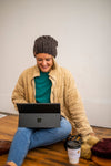 Women's Slouch Hat | Walnut Black Slouchy Beanie - b.e.happe