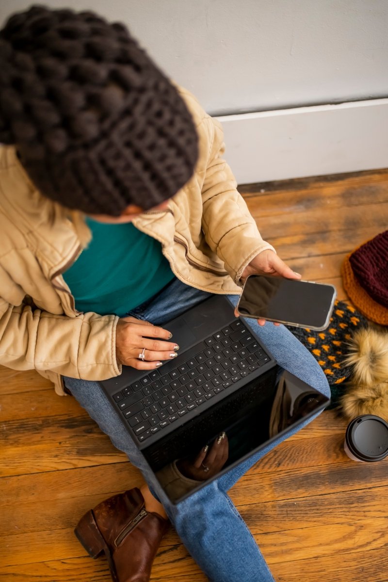 Women's Slouch Hat | Walnut Black Slouchy Beanie - b.e.happe