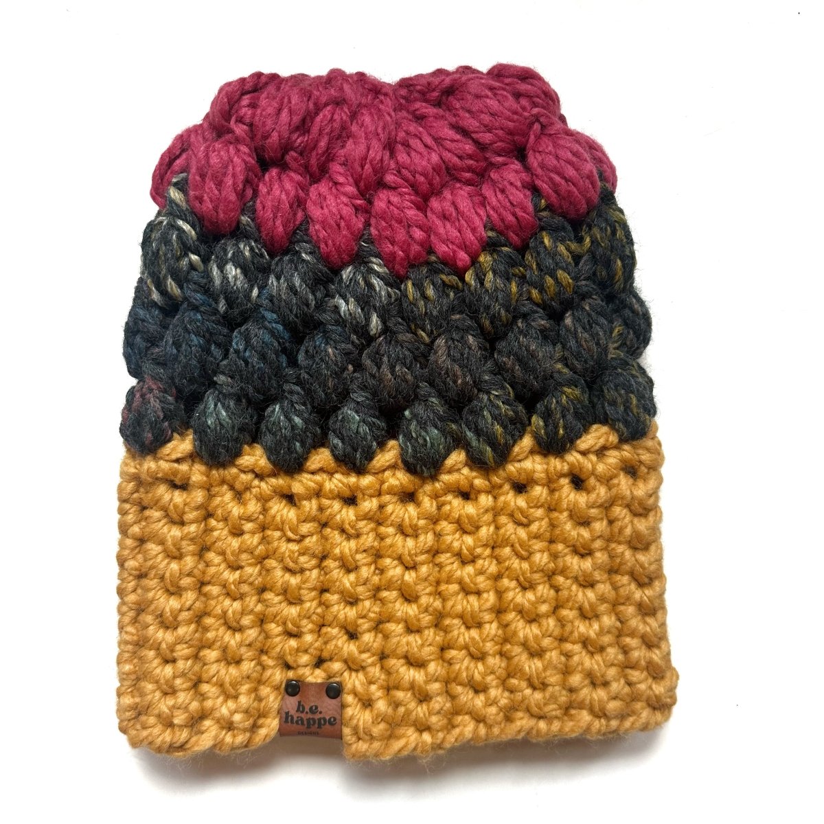 Women's Slouch Hat | Yellow + Pink Slouchy Beanie - b.e.happe