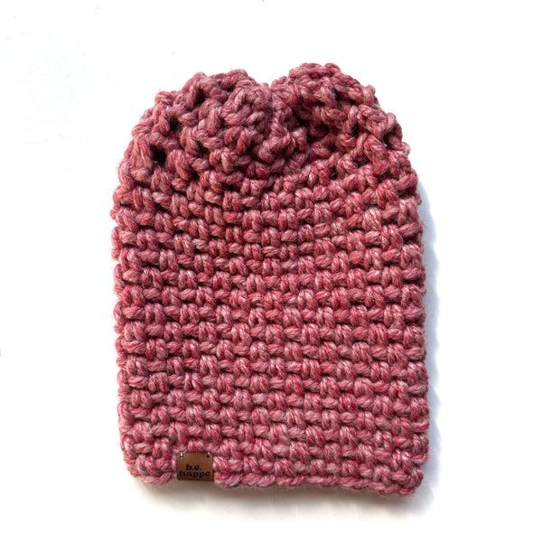womens slouch hat, heathered red slouchy beanie from b.e.happe