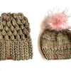 Youth Knit Pom Hat | Green Variegated Beanie - b.e.happe