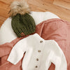 Handmade Solid Knit Pom Hat | Cilantro Green