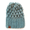 Mommy + Me Blue Knit Heart Pom Hat Set -  from b.e.happe 