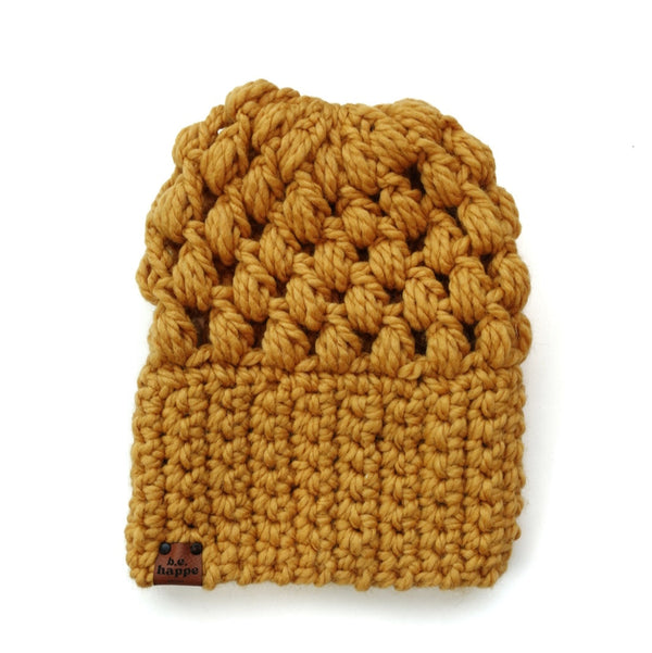 Crochet Slouch Hat | Yellow Slouchy Beanie -  from b.e.happe 