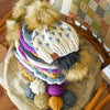 Adult Knit Pom Hat | Off White Heart Beanie - b.e.happe