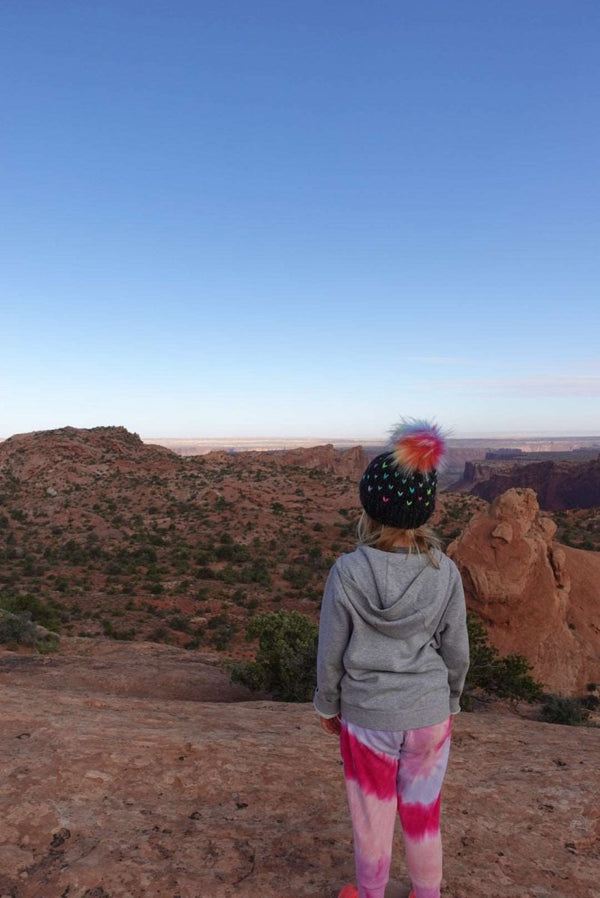 Adult Pom Hat | Rainbow Pom Beanie - b.e.happe