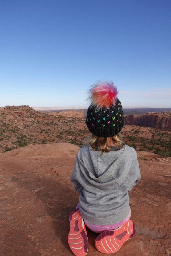 Adult Pom Hat | Rainbow Pom Beanie - b.e.happe