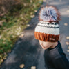 Baby Knit Pom Hat | Spice Striped Beanie - b.e.happe