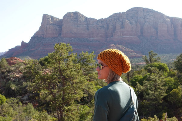 Crochet Simple Slouch Hat | Butterscotch Beanie - b.e.happe
