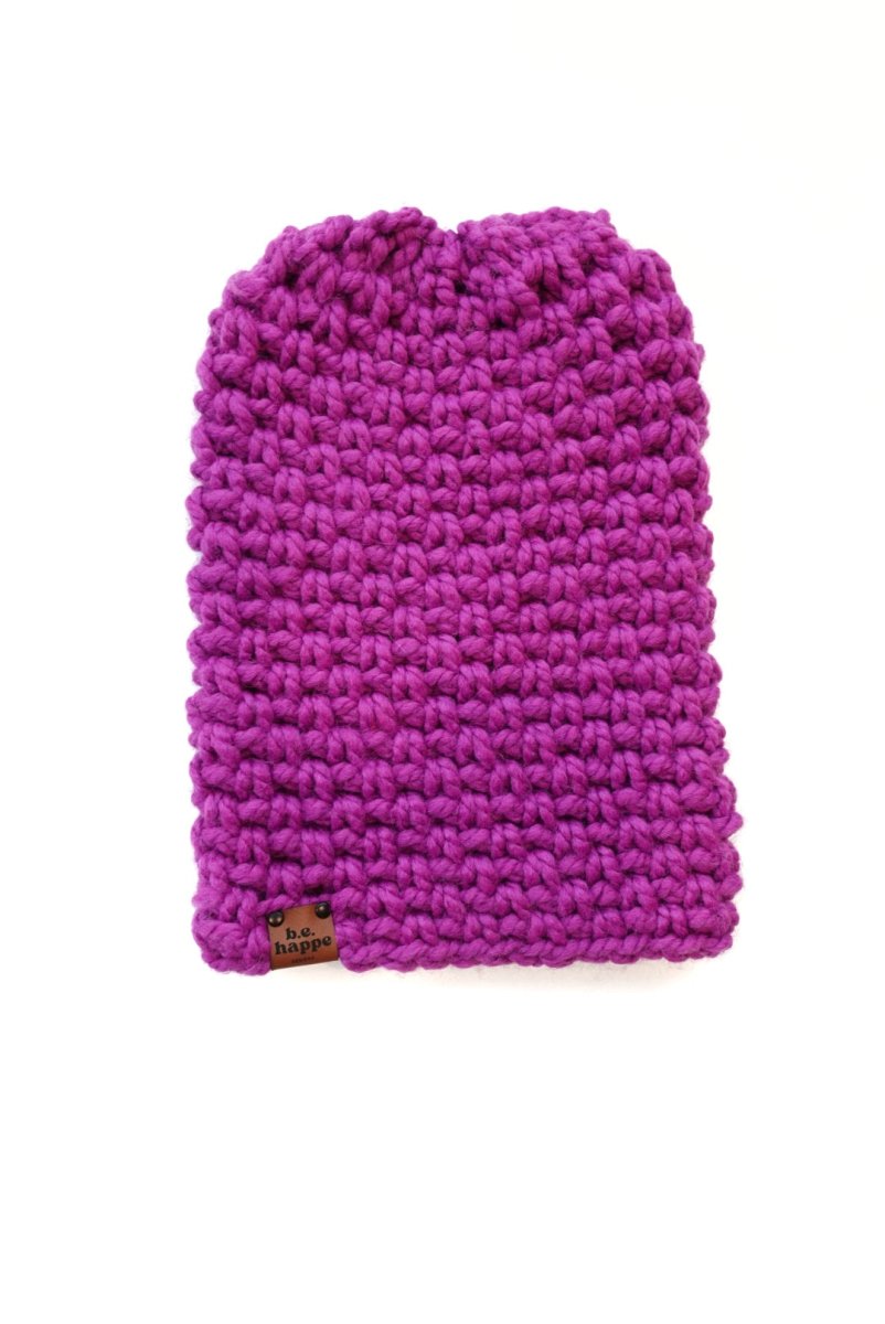 Crochet Simple Slouch Hat | Lollipop Slouchy Beanie - b.e.happe