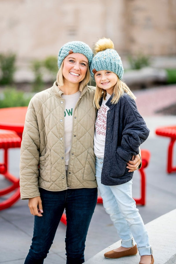 Crochet Simple Slouch Hat | Succulent Blue Beanie - b.e.happe