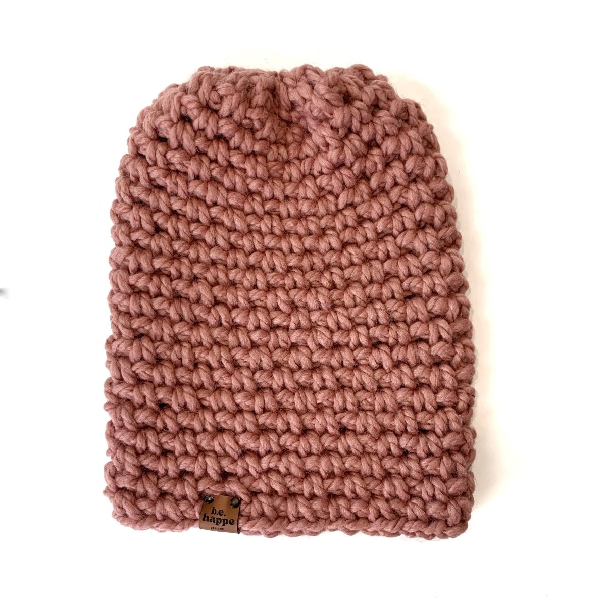 Crochet Slouch Hat | Pink Slouchy Beanie - b.e.happe