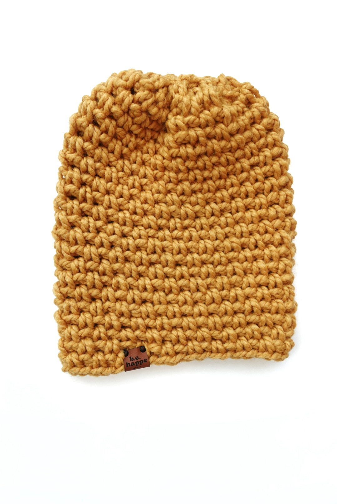 Crochet Simple Slouch Hat | Mustard Yellow Slouchy Beanie - Hats from b.e.happe 