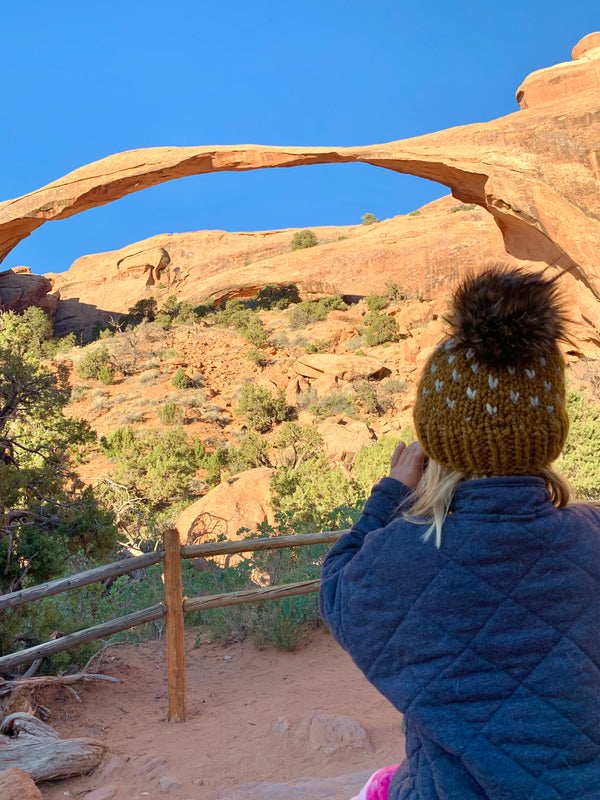 Youth Knit Pom Hat | Flax Brown Beanie