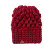 Crochet Puff Stitch Slouch Hat | Cranberry Red