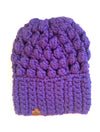 Crochet Puff Stitch Slouch Hat | Iris Purple