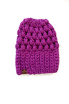 Adult Crochet Puff Stitch Slouch Hat | Lollipop