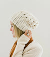 Puff Stitch Crochet Slouch Hat | Off White
