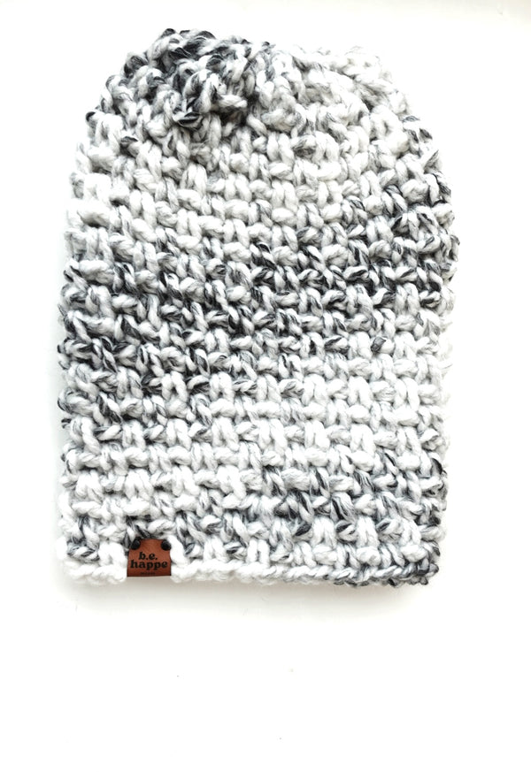 Crochet Simple Slouch Hat | Marble Slouchy Beanie